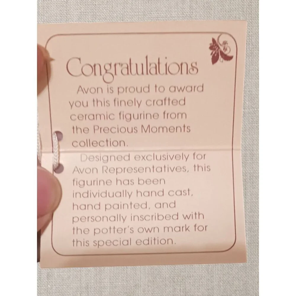Avon Precious Moments "My First Call" Ceramic Figurine Mouse With Bask